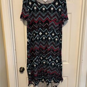 LuLaRoe Carly High Low Geometric Dress XL